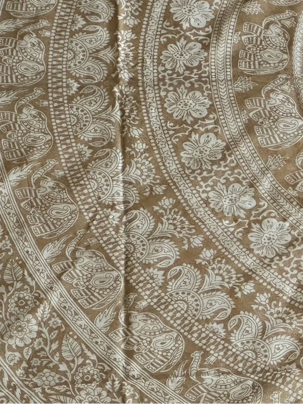 Neutral gold and white Mandala Wall Tapestry - Boho Home Decor